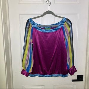 EUC Custom Alpana Bawa 100% Silk Blouse.